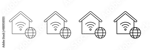 Internet Of Things Icons Vector Set In Different Stroke Line Style