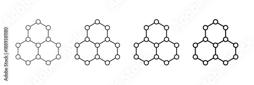 Nanotechnology Icons Vector Set In Different Stroke Line Style