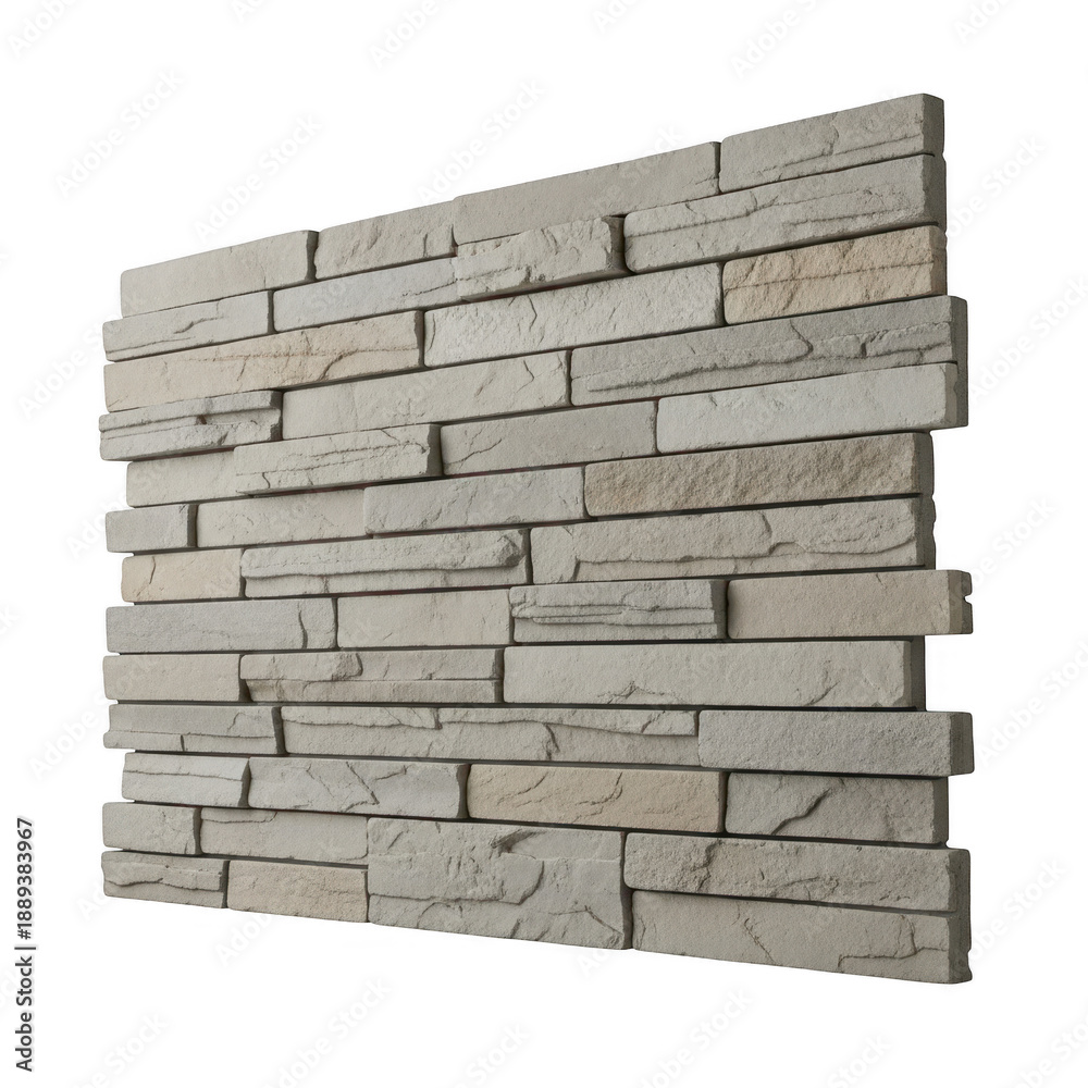 Obraz premium Stone wall texture isolated on transparent background