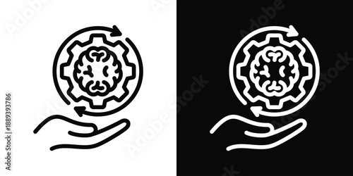 Habit Icon White And Black Background Style