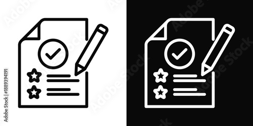 Fotografía Assessment Icon White And Black Background Style