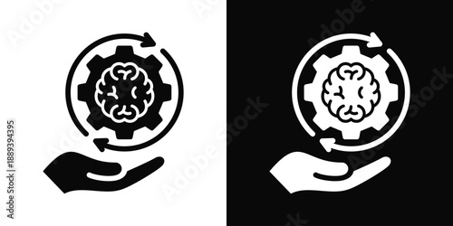 Habit Icon White And Black Background Style