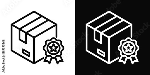 Guarantee Icon White And Black Background Style