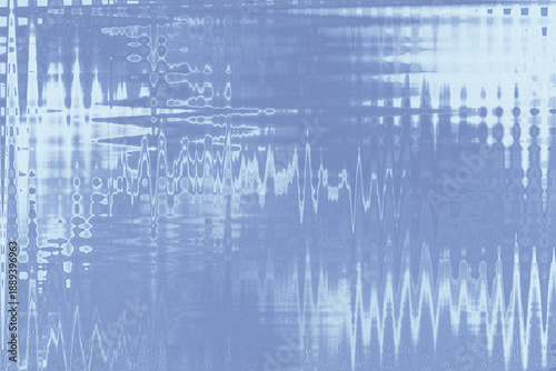 Abstract Blue Glitch Texture with Waveform and Noise Pattern