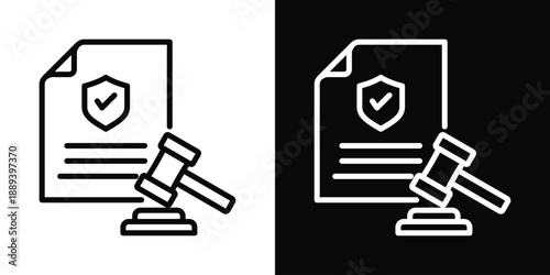 Legal Compliance Icon White And Black Background Style
