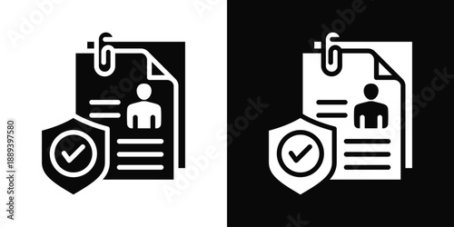 Confidentiality Icon White And Black Background Style