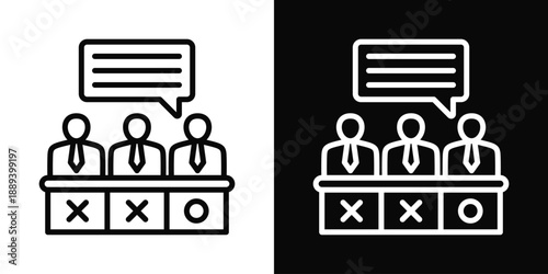 Jury Icon White And Black Background Style