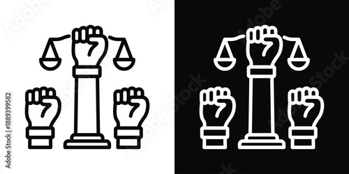 Civil Rights Icon White And Black Background Style