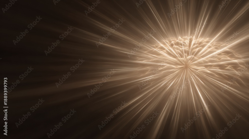 Obraz premium Light Burst Effect Representing Brain Power and Creativity With Dark Background Creating a Contrast and Depth of Field in Visual Design