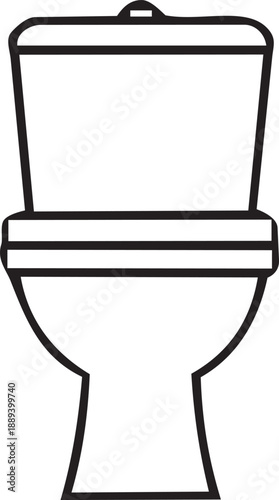 Toilet icon, bathroom toilet fixture for sanitation and waste disposal, home restroom symbol, flat vector illustration