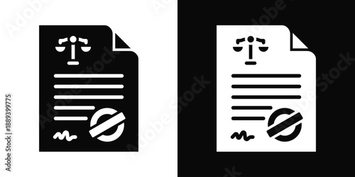 Lawsuit Icon White And Black Background Style