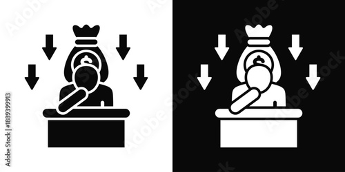 Defender Icon White And Black Background Style