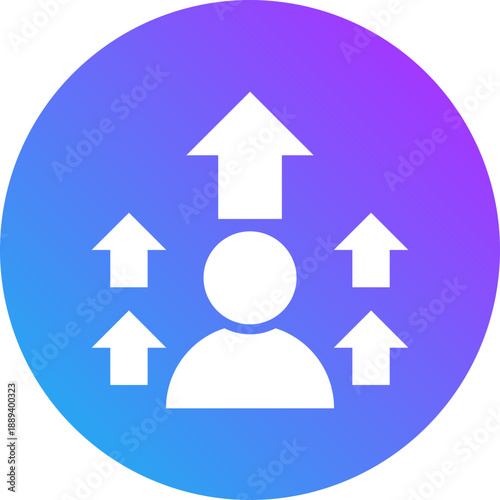 Self improvement icon for management productivity, business, website, application, printing, document, poster design, etc