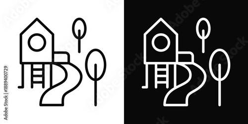 Playground Icon White And Black Background Style