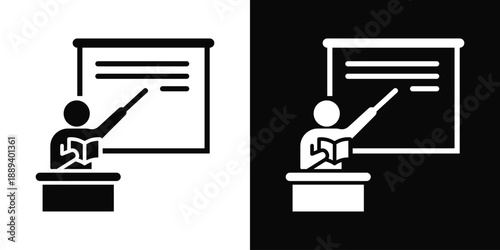 Court Icon White And Black Background Style