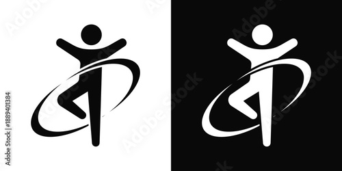 Human Rights Icon White And Black Background Style