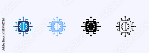 Machine Learning Icon Set Multiple Style Collection
