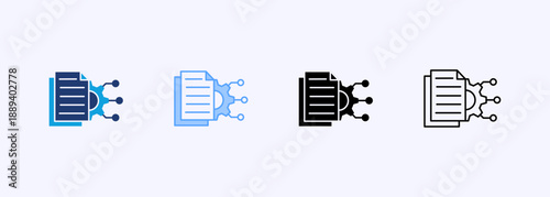Data Extraction Icon Set Multiple Style Collection