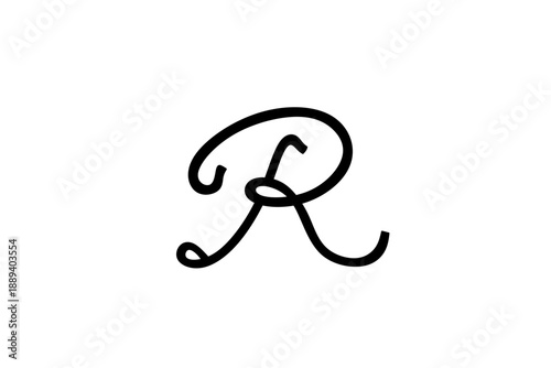 letter R logo is in the shape of a rope.