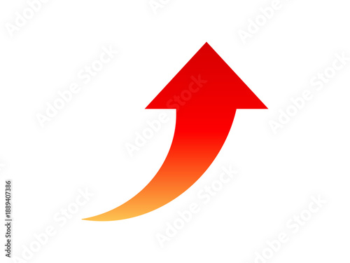 矢印　上昇　赤い矢印のアイコン
