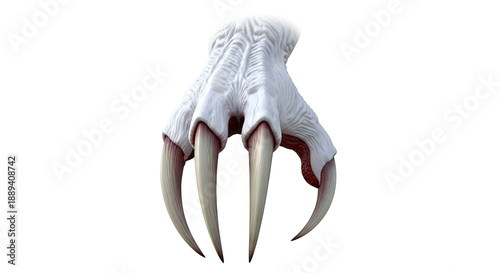Close-up of a monstrous white claw with sharp talons
