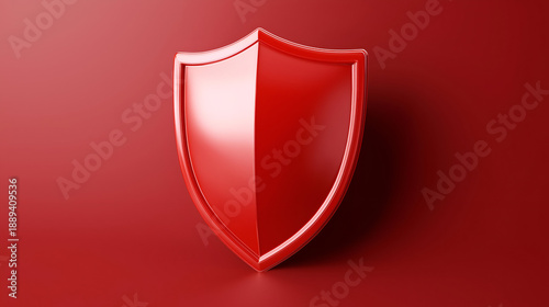 Free Download A shiny red shield symbolizing protection, security, and strength. Perfect for design and branding projects. - GFXLoad