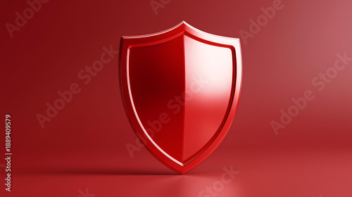 Free Download A sleek, glossy red shield emblem against a red background, symbolizing protection, security, and resilience in a digital age. - GFXLoad