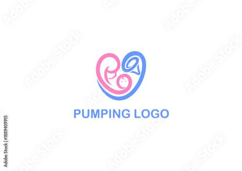 Gentle and artistic heart emblem created with intertwined lines, reflecting the tender love and connection between a mother and her little one, ideal for nurturing brands