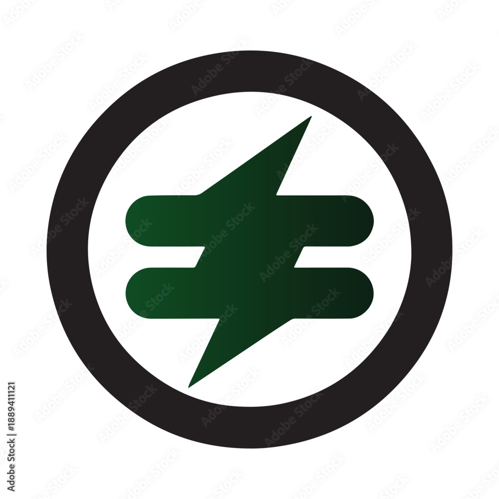 Fototapeta premium green energy vector silhouette outline logo design concept illustration