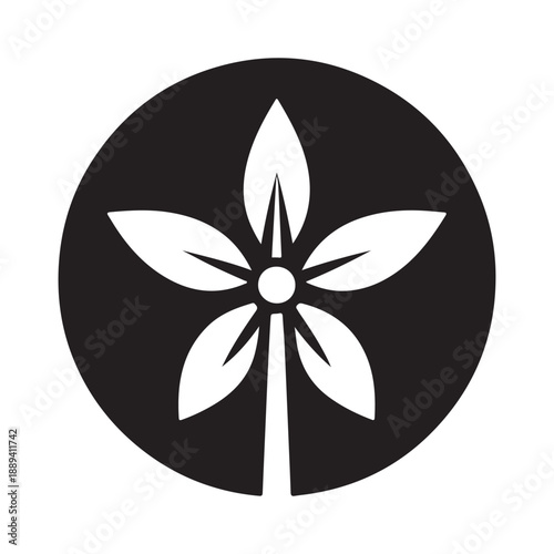 green energy vector silhouette outline logo design concept illustration