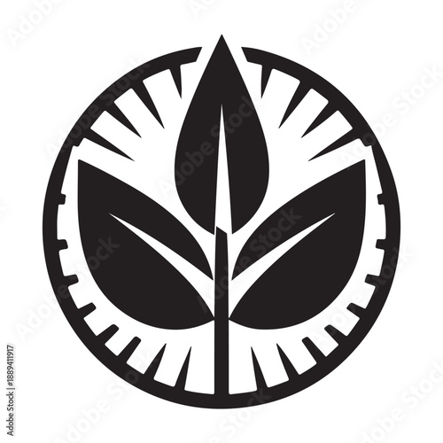 green energy vector silhouette outline logo design concept illustration