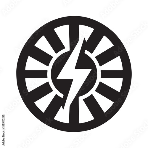 green energy vector silhouette outline logo design concept illustration