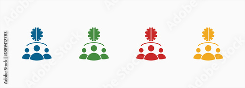 Quantum Computing Icon Set Color Multiple Style Collection