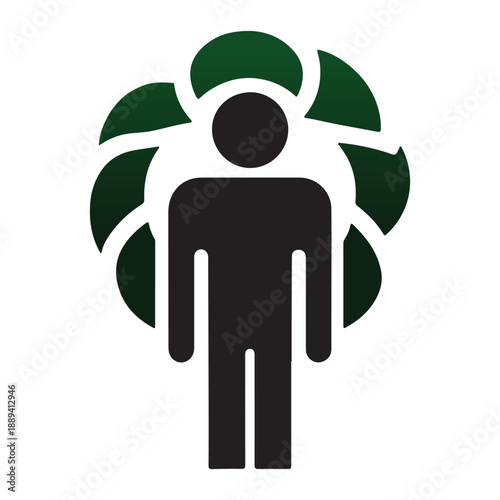 green energy vector silhouette outline logo design concept illustration