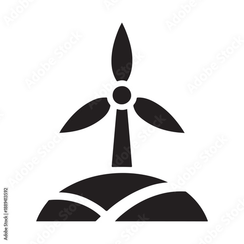 green energy vector silhouette outline logo design concept illustration