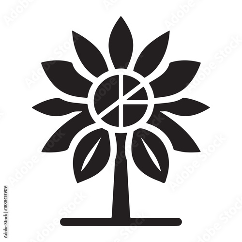 green energy vector silhouette outline logo design concept illustration