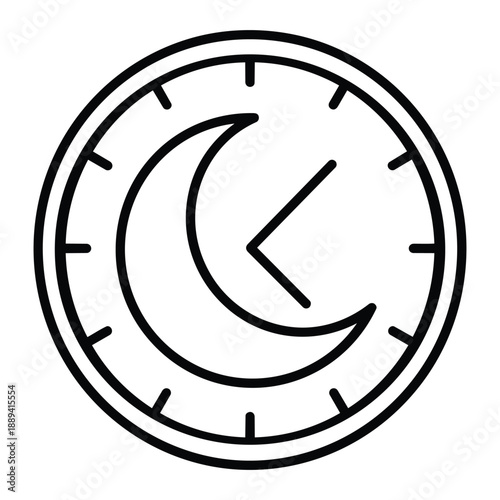 Ramadan Night Time Clock Moon