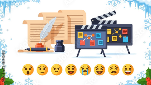 Creative Production Workflow From Storyboarding to Scriptwriting with Festive Accents