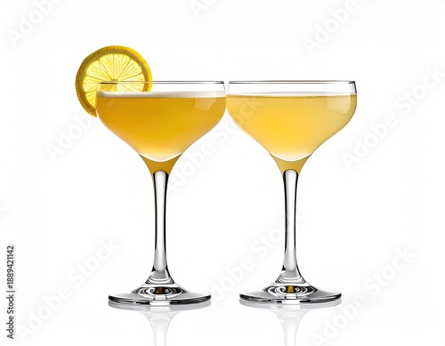 Wallpaper Mural Two elegant cocktail glasses with a lemon garnish Torontodigital.ca