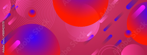 Vibrant red and orange background featuring fast moving 3D spheres with motion blur and geometric line patterns for energetic designs