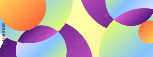 Clean light background with pastel colored circular segments and shapes