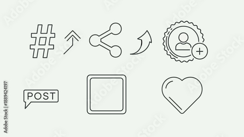 Collection of essential social media and digital communication icons.