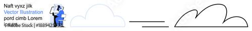 Cloud computing, technology evolution, data transformation, abstract creativity, digital communication, user interaction. A person working with cloud graphics. Cloud computing and technology