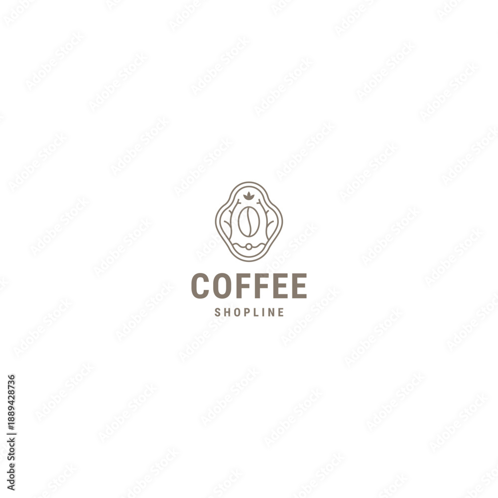 Obraz premium Coffee shop logo design template
