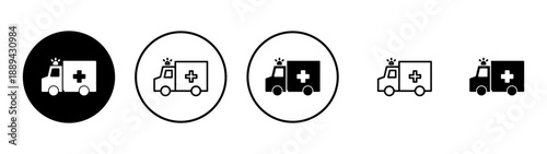 Ambulance icon vector. ambulance truck sign and symbol. ambulance car