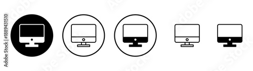 Computer icon vector. computer monitor sign and symbol