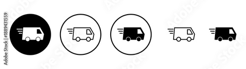 Delivery truck icon vector. Delivery truck sign and symbol. Shipping fast delivery icon