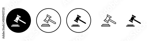 Gavel icon vector. judge gavel sign and symbol. law icon. auction hammer