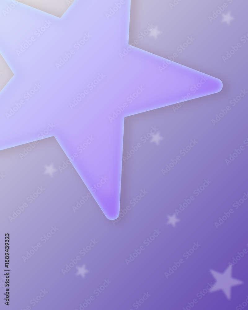 Obraz premium Soft Blue Gradient Background with Glowing Star Shape and Minimal Abstract Elements