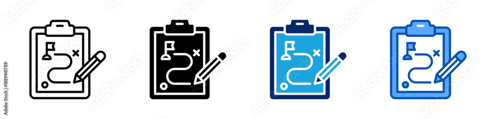 Obraz premium planning icon set multiple style collection